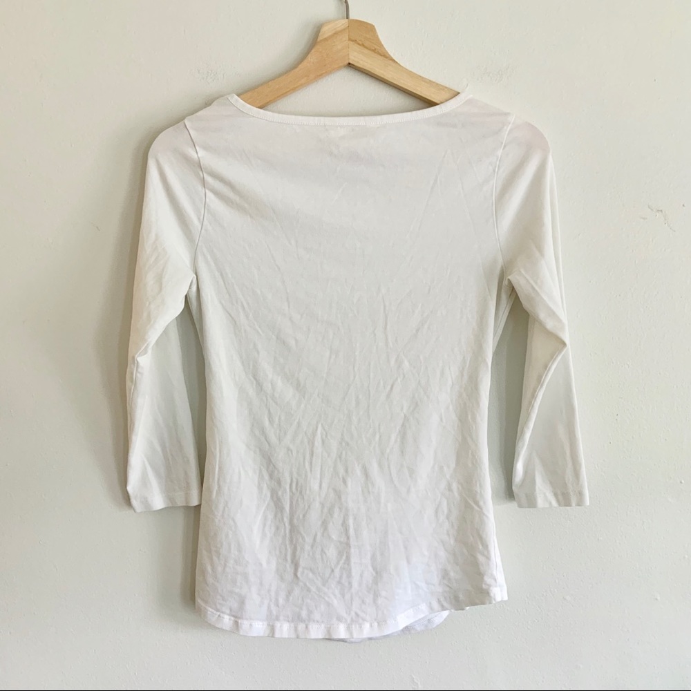 Sundance White 3/4 Sleeve Ruched Top - Picture 2 of 6